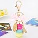 CHUANGLI Sweet Macaron Bowknot Eiffiel Tower Keychain Bag Purse Decor Key Pendant Pink+Rose Red