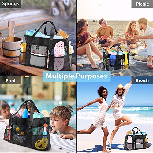 XXL Mesh Beach Bags and Totes, Extra Large Beach Bag with Zipper and