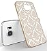 Galaxy S6 Case, LA GO GO(TM) Beauty Damask Lace Vintage Design Rubberized Ultra Slim Coating Print Hard Hybrid Case Cover Fit for Samsung Galaxy S6 G9200 (Gold, Galaxy S6)
