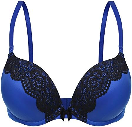 Dozenla Women Sexy Underwear Lace Patchwork Seamless Underwire Push up T Shirt Bra（32A-38DD）