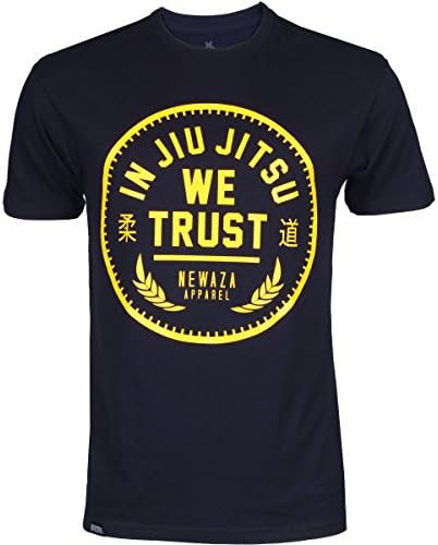 Newaza Apparel In Jiu-Jitsu We Trust Shirt - Navy-Yellow - Large
