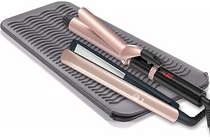Ryke Kukkri Hair Iron Mat & Pouch, Professional Heat Resistant Mat for Flat Iron and Curling Iron, Portable Travel Silicone Hair Straightener Mat and Cover for Hair Styling Tools