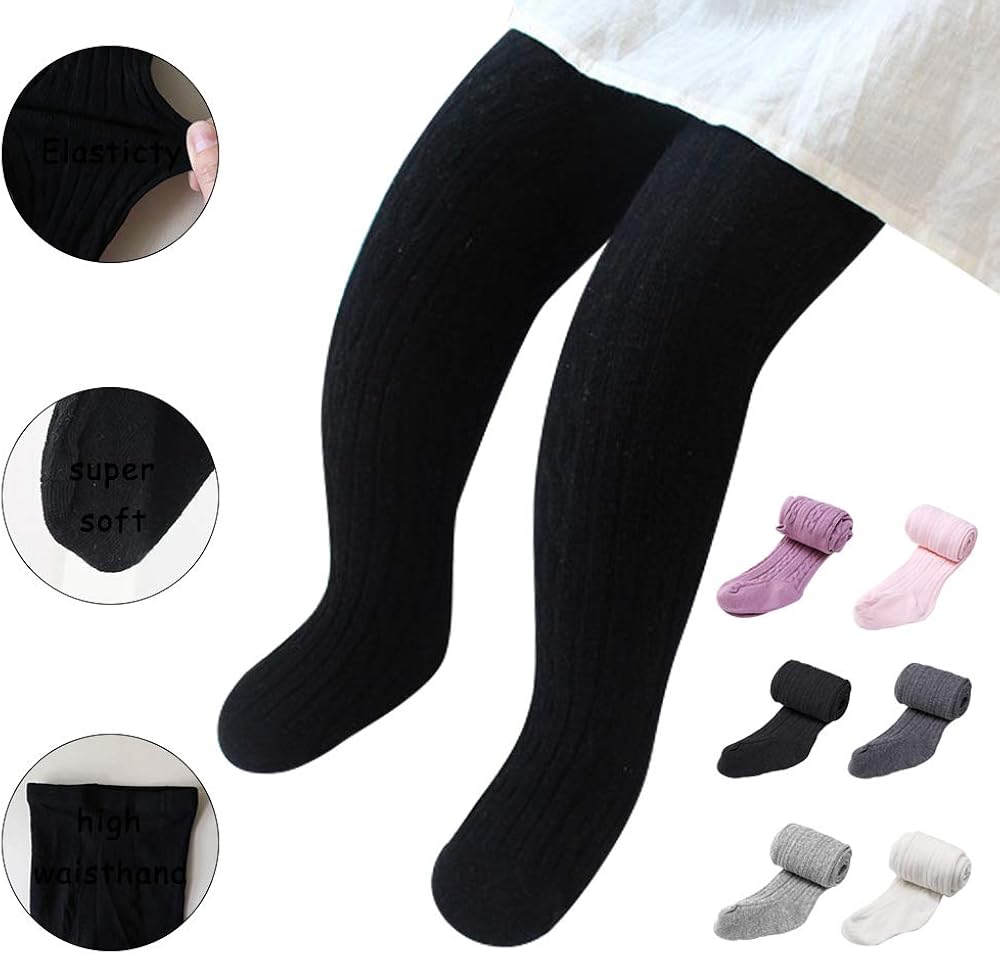 Baby Toddler Girls Tights Seamless Cable Knit Cotton Leggings Pants Stockings for Infant Baby Girl: Clothing