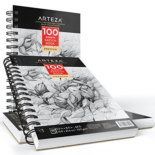 4 Arteza+Sketch+Spiral+Durable+Drawing