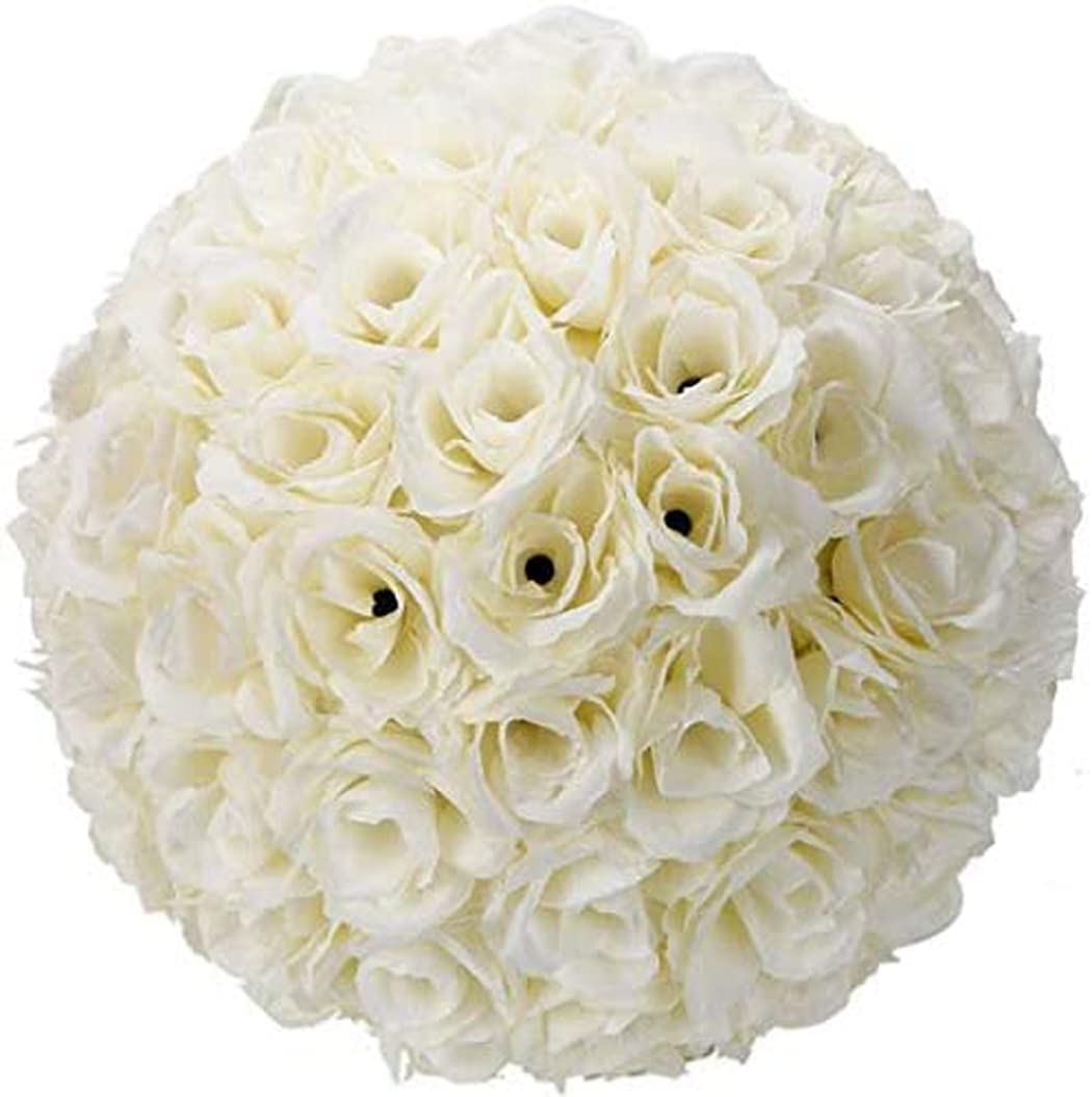 Photo 1 of YLBFJXK Artificial Flower Ball for Centerpieces Bridal Wedding Artificial Wedding Party Centerpieces Decorations, 7.8inch (5, Cream White)