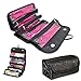 BeneU Makeup Bag Cosmetic Hanging Organizer Roll N Go Roll Up Foldable Clear Case Pouch Toiletry Organizer Multifunction Large Capacity for Cosmetics, Jewelry, Travel Accessories, Electronics(Black)