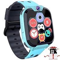 Kids Game Smart Watch Phone - 1.54" Touch Screen Game Smartwatches with [1GB Micro SD Card] Call SOS Camera 7 Games Alarm Clock Music Player Record for Children Boys Girls Birthday Gifts 3-10 (Blue) ...