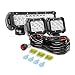 Nilight ZH016 12 Inch 72W Spot Combo Bar 2PCS 4 Inch 18W Flood LED Fog Lights with Off Road Wiring Harness-2 Leads, 2 Years Warranty primary