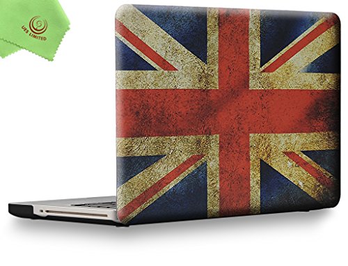 UESWILL Rubberized Unique Pattern Solid Hard Shell Case Cover for MacBook Pro 13" with CD-ROM (Non-Retina)(Model:A1278) + Microfibre Cleaning Cloth,UK Flag