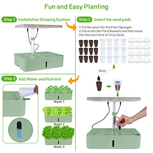 moistenland Indoor Hydroponic Garden, Hydroponics Growing System, Indoor Herb Garden Starter Kit