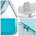 AIYoo Flatware Tray Kitchen Drawer Organizer with Lid and Drainer - Plastic Kitchen Cutlery Tray and Utensil Storage Container with Cover - Dust-Proof Dinnerware Holder Blue