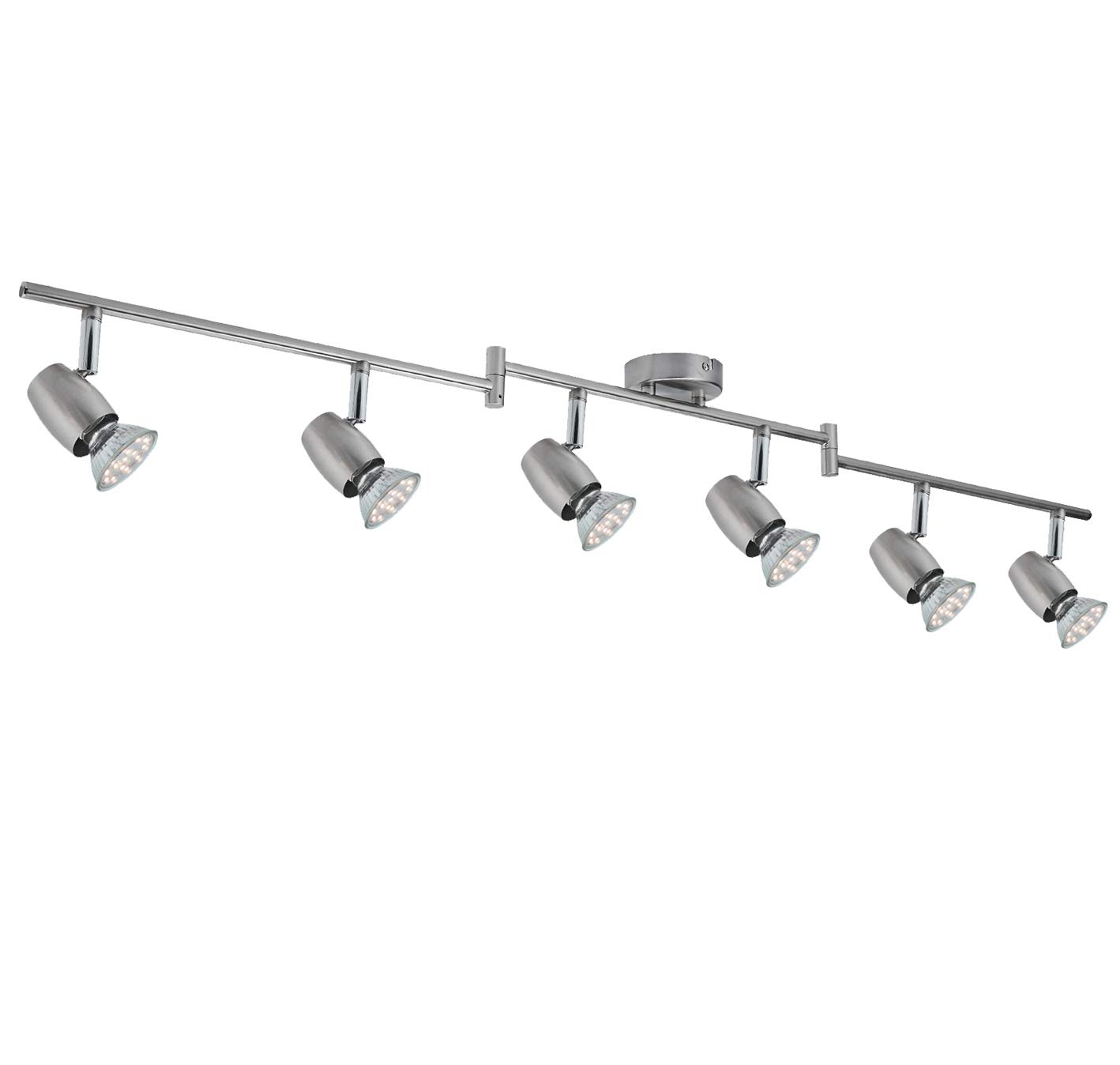 SEESEER LED Ceiling Spots Rotatable, 6 Way Pendant Spotlight Bar with 6X 3W GU10 LED Light Bulbs, Angle Adjustable Indoor Lighting