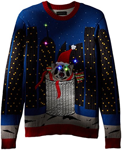 Blizzard Bay Men's Raccoon City Led Crew Neck Ugly Xmas - Image 3