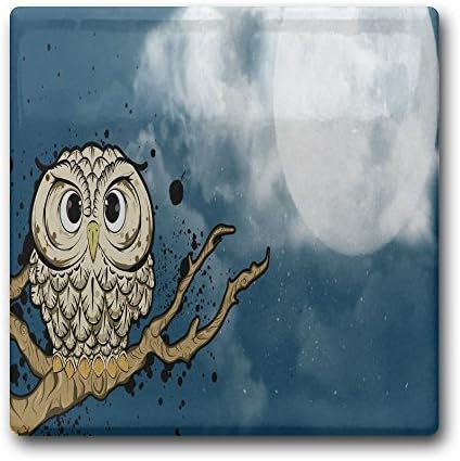 Linpark Owl On The Sky Square Drink Coaster Holder Cup Mats Ceramics 11cm