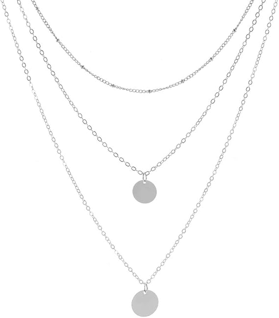 Fashion Silver Color Layered Necklaces Set/Set of 3 Layered Necklaces ...