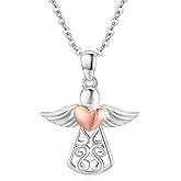 Angel Sterling Silver Angel Wings Earrings & Necklace Set - Guardian Angel Gift for Women