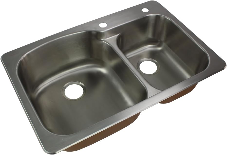 Best drop in kitchen sink 33 x 22 double bowl stainless steel
