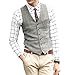 Zicac Men's Unique Advanced Custom Vest Skinny Wedding Dress Waistcoat (S,Light Gray)