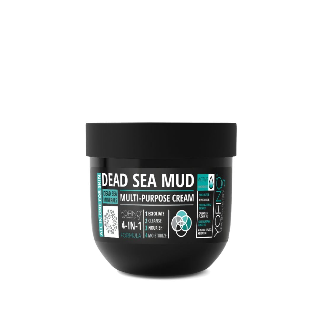 Dead Sea Mud Cream Multi-Purpose 4-in-1 For Face and Body Cleanse and Exfoliate, Nourish and Moisturize Skin