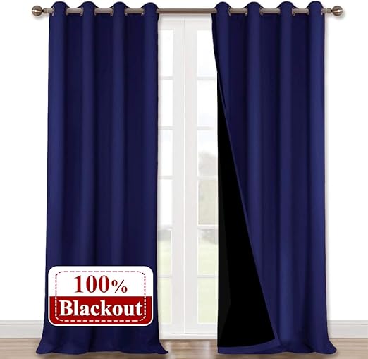 Amazon Com Nicetown 100 Blackout Curtains 108 Inches Long Noise