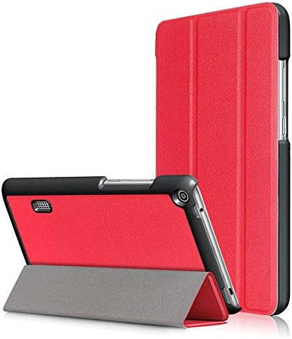 HUAWEI MediaPad T3 7.0 Case - Sanhezhong Tri-Fold Ultra Lightweight Slim Flip Stand Cover Case-will only fit HUAWEI MediaPad T3 7.0 inch Tablet (Red)