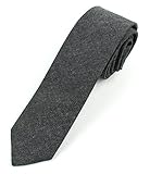 Men's Chambray Cotton Skinny Necktie Tie Textured Distressed Style - 2 1/2