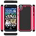 HTC Desire 626 / 626s Case, LK [Shockproof] Hybrid Dual Layer Armor Defender Protective Case Cover for HTC Desire 626 / 626s (Hot Pink)