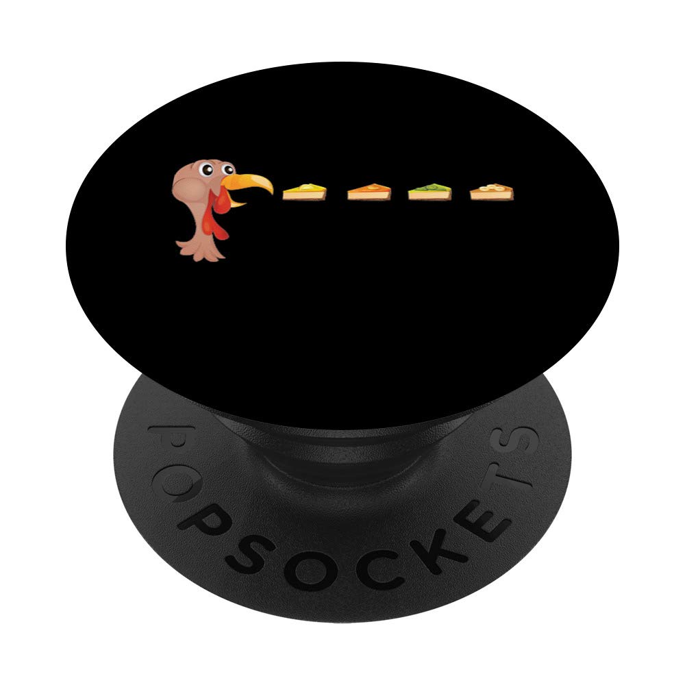 Turkey Eating Pumpkin Pie Pecan Funny Thanksgiving Gifts PopSockets Grip and Stand for Phones and Tablets
