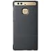 Huawei Ascend P9 Case, Premium Leather Cover with View Window Protective Smartphone Flip Cover Folio Case (Ultra Thin Slim)(Perfect Fit) (Gray)