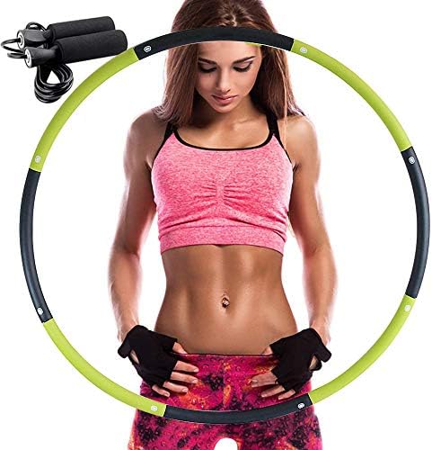 REDSEASONS Hula Hoop for Adults，Lose Weight Fast by Fun Way to Workout,Easy to Spin, Premium Quality and Soft Padding Hula Hoop，with Free Accessory Skipping Rope
