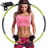 REDSEASONS Hula Hoop for Adults，Lose Weight Fast by Fun Way to Workout,Easy to Spin, Premium Quality and Soft Padding Hula Hoop，with Free Accessory Skipping Rope(Green)