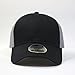 Vintage Year Plain Cotton Twill Mesh Adjustable Snapback Trucker Baseball Cap (Black/Gray)