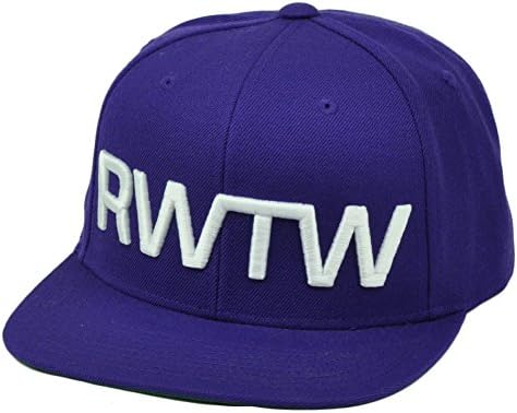 RWTW Logo Roll With The Winners Snapback Flat Bill Purple White Hat Cap Brand