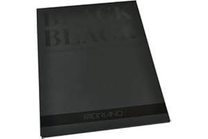Honsell Fabriano 19100391 Black Block Deep Black Paper with Matt Uncoated Surface 300 g/m² 24 x 32 cm 20 Sheets Ideal for Pas