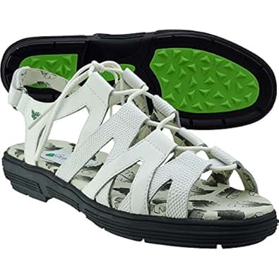 Amazon.com | Greenleaf Women's Strappy Golf Sandals White Medium 11 | Golf
