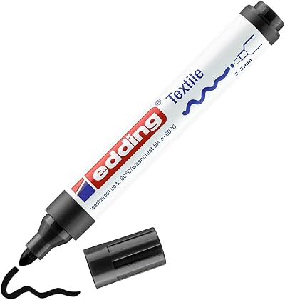edding 4500 Textile Marker Black 2-3 mm Round Nib - 1 Pen