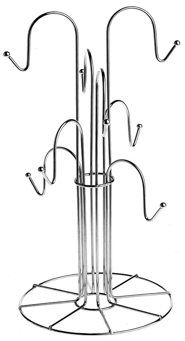Premier Housewares 8 Cup Mug Tree - Chrome, Silver