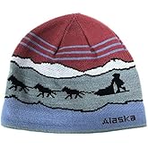 Alaska Beanie Hat Skull Sled Dog Team Knit Stocking Hat