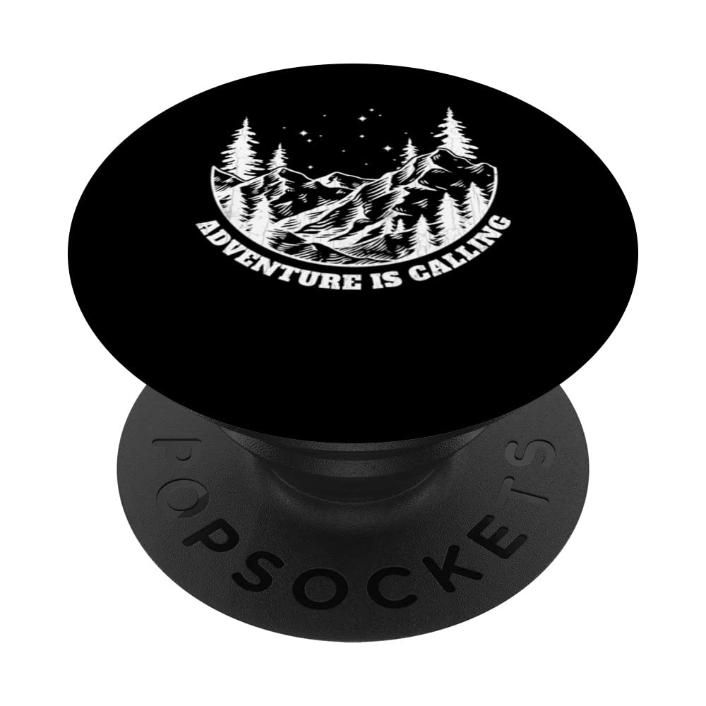 Adventure Is Calling Funny Hiker Hiking Trip Lover Graphic PopSockets Swappable PopGrip