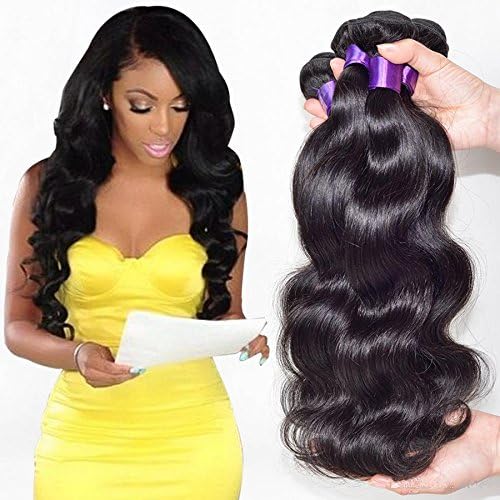 Hismile Hair Brazilian Hair 3 Bundles Body Wave Human Hair Unprocessed Brazilian Extensions Natural Color Body Wave Mixed Length Virgin Hair 14"14"14"
