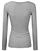 Doublju Fitted Deep V-Neck Ribbed Knit Henley T-Shirt