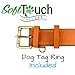 Soft Touch Collars Leather Padded Dog Collar, Large Tan with Teal Padding, Real Genuine Leather, 24