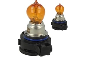 Carall 2 PCS Car Halogen Bulbs PSY24W 12V 24W PG20-4 Amber, For Headlight Car Bulbs, Beam Low/High Beam Fog Light Replacement