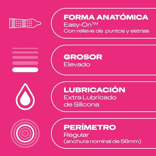 Preservativos Dame Placer, Con Puntos y Estrías, Extra Lubricados,Forma Easy-On, 96 condones