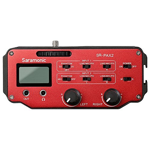 Saramonic sr-pax2 audio mixer preamplifier two xlr and two 3.5mm …
