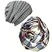 Allydrew Fashionable Plaid Winter Scarf Accessories, Infinity Scarf & Beanie Set, Gray/Wineand Gray Set,One Size