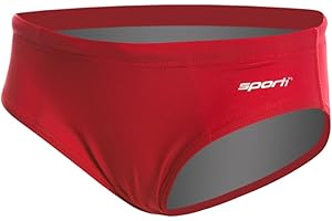 Sporti Boy's Swim Briefs - Chlorine Resistant, Quick Dry, UPF 50+ Sun Protection, Adjustable Drawstring for Comfortable Fit