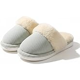Fuzzy Non-Slip House Slippers for Women, Plush Faux Shearling Lining Indoor Slippers, Anti-Skid Sole Gifts for Mom Ladies