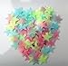 FULLIN Room Sticker Glow In The Dark Star Shape for Ceiling Wall Kid Bedroom Stickers 100Pcs Packing 3 CM Blue Color
