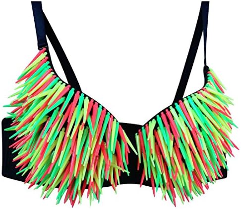 Women's Steampunk Metallic Spike Studs Rivet Party Club Sport Bras (38B/36C)